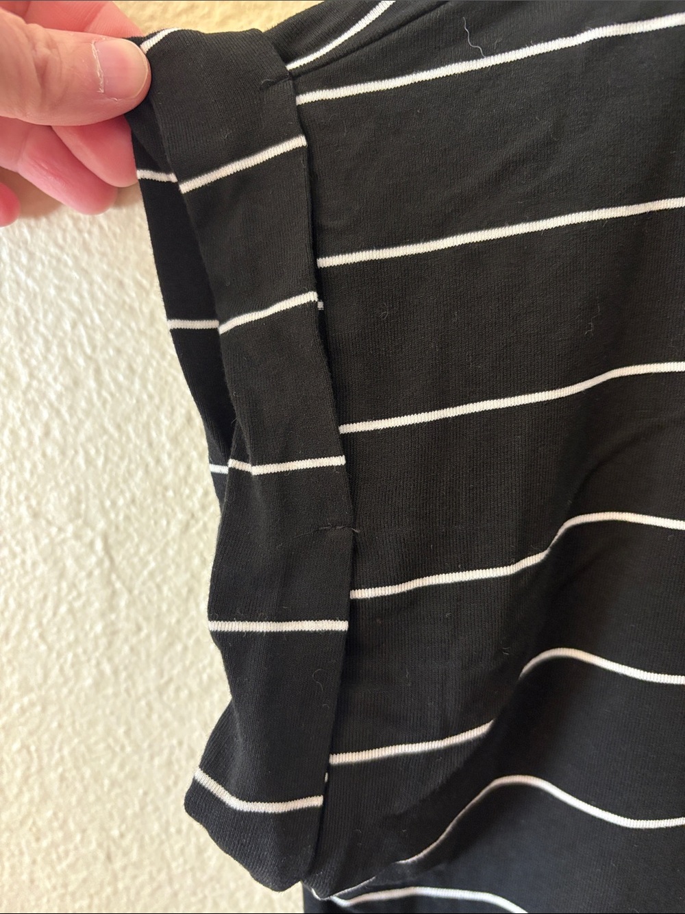Ellison Black Striped Tunic Dress Women's Large Oversized Mini Casual Cap Sleeve - Picture 4 of 8